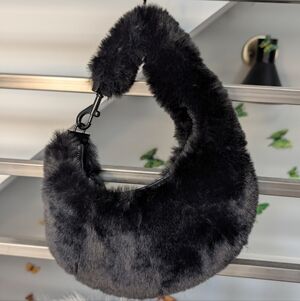 Rebecca Minkoff Black Faux Fur Handbag